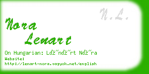 nora lenart business card